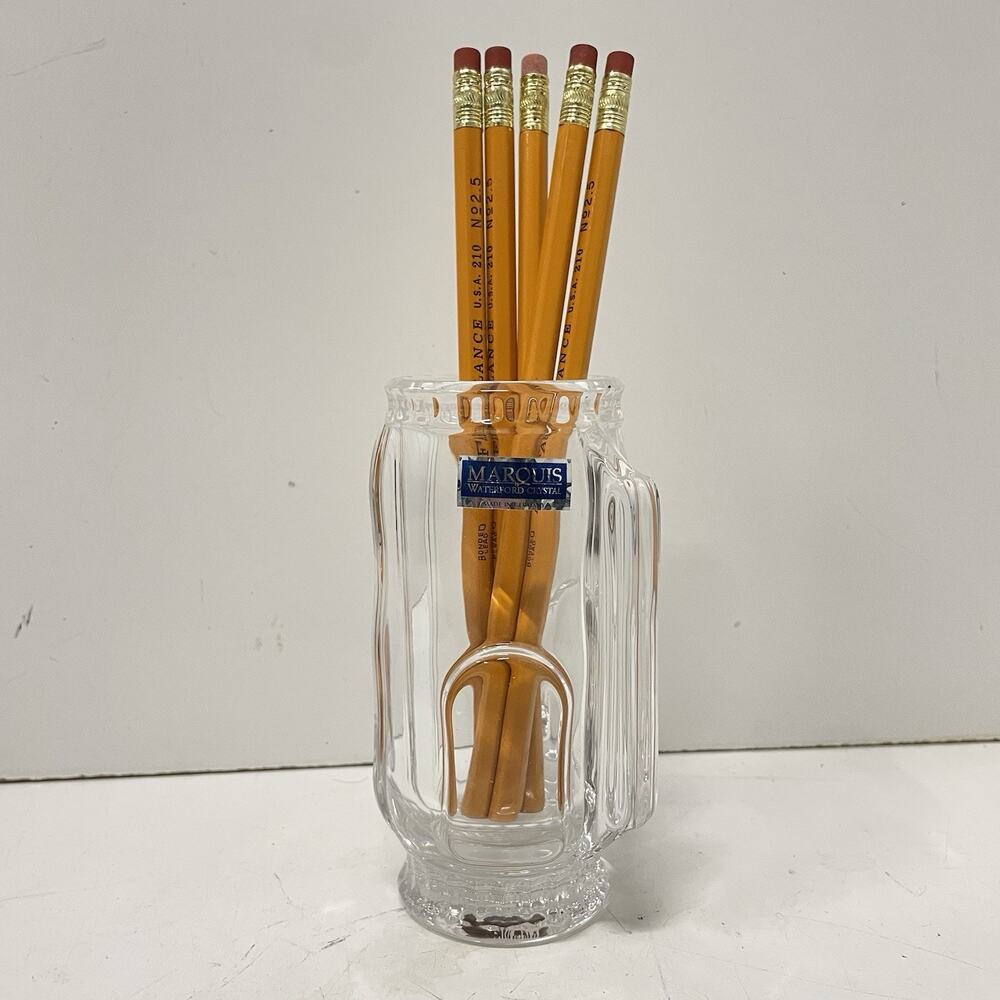Marquis Waterford Crystal Golf Bag Pen Holder Desk Paperweight Made in Germany